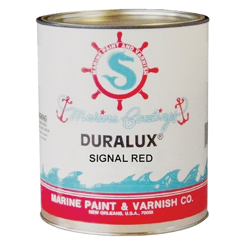 Duralux M728-4-XCP4 Marine Enamel, High-Gloss, Signal Red, 1 qt Can - pack of 4