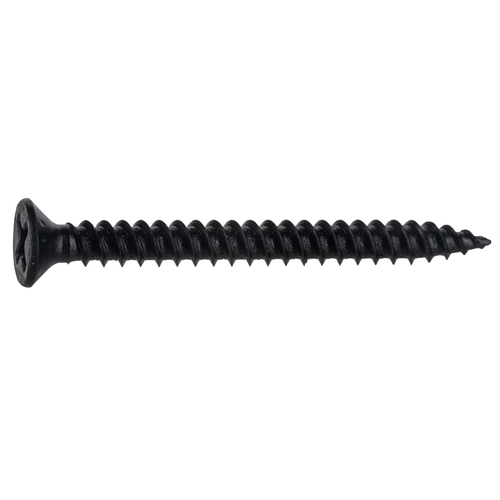 02632 Screw, #6-13 Thread, 1-1/2 in L, Coarse, Twinfast Thread, Flat Head, Phillips Drive, Sharp Point Black Phosphate - pack of 100