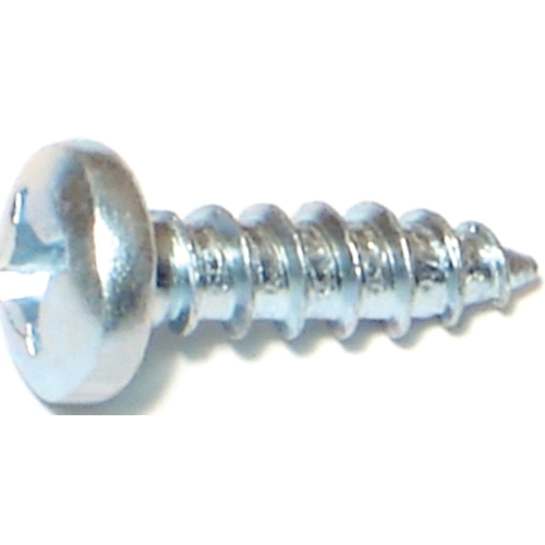 Screw, #12 Thread, Coarse Thread, Pan Head, Phillips Drive, Diamond, Self-Tapping Point, Steel Zinc - pack of 100