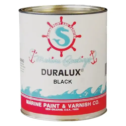 Marine Enamel, High-Gloss, Black, 1 qt Can - pack of 4