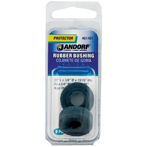 Jandorf 61481 Conduit Bushing, 3/8 in Dia Cable, Rubber, Black, 5/16 in Thick Panel
