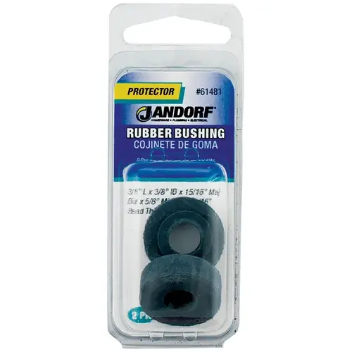 Conduit Bushing, 3/8 in Dia Cable, Rubber, Black, 5/16 in Thick Panel