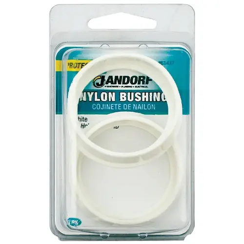 Conduit Bushing, Nylon, White, 1-5/8 in Dia Panel Hole, 0.453 in Thick Panel