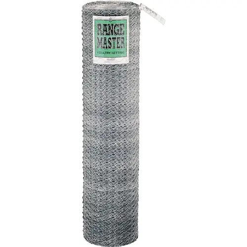 6005 Poultry Net, 150 ft L, 72 in W, 20 Gauge, Hexagonal Mesh, 2 in Mesh, Steel