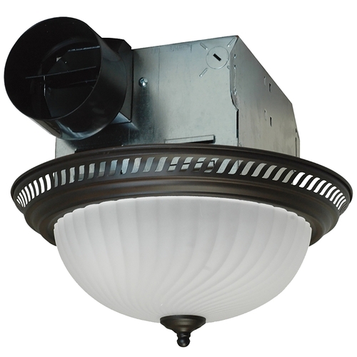 Exhaust Fan, 1.6 A, 120 V, 70 cfm Air, 4 Sones, CFL, Incandescent Lamp, 4 in Duct
