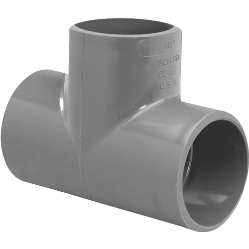 Lasco 036774 801015BC Pipe Tee, 1-1/2 in, Slip, PVC, SCH 80 Schedule