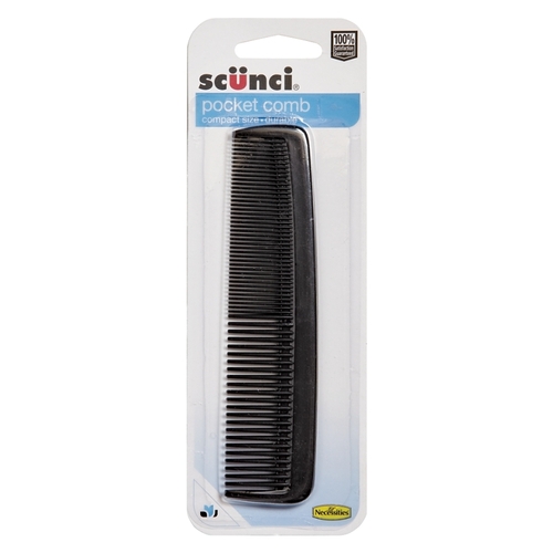 7-92554-11200-0 Pocket Hair Comb, Plastic Bristle, Black Bristle