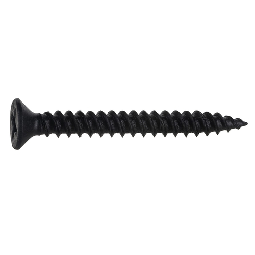 02631 Screw, #6-13 Thread, 1-1/4 in L, Coarse, Twinfast Thread, Flat Head, Phillips Drive, Sharp Point Black Phosphate - pack of 100