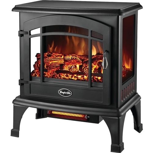 Comfort Glow EQS5140 Electric Stove, 120 V, Thermostat Control, Steel, Black