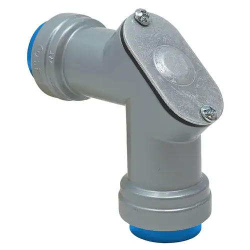 SIMPush Pull Elbow, 90 deg Angle, 1/2 in Push-In, Aluminum, Powder-Coated