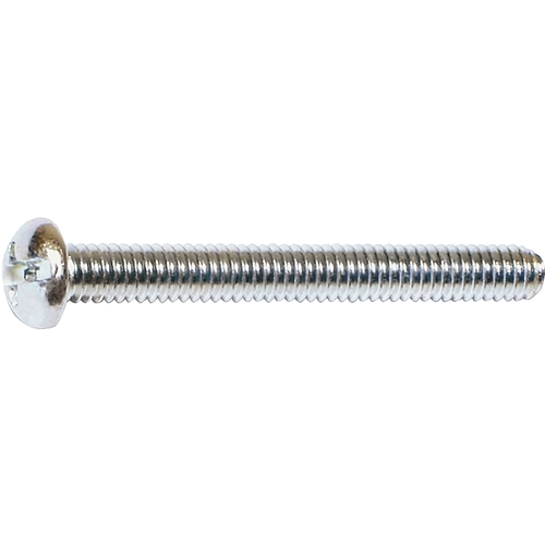 Machine Screw, #8-32 Thread, Fine Thread, Round Head, Combo Drive, Steel, Zinc, 100 PK - pack of 100