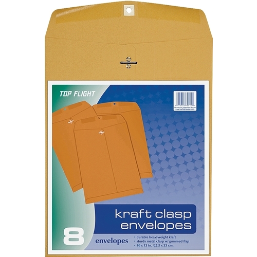 TOP FLIGHT 6911004 Envelope, Kraft Paper - pack of 8