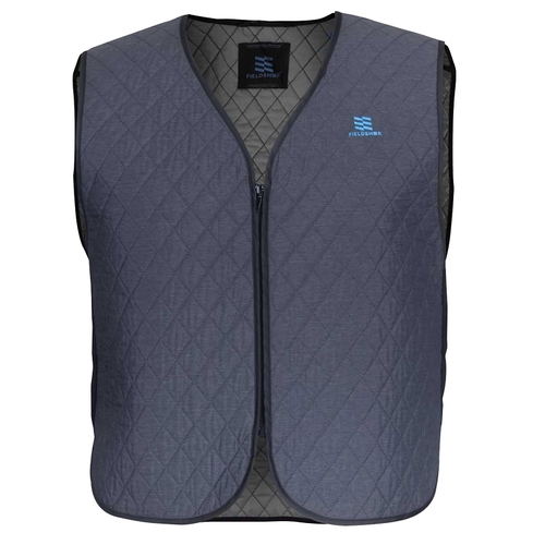 FIELDSHEER MCUV05240621 Hydrologic, Mobile Cooling Series Vest, 2XL, Polyester, Gray, V-Neck Collar, Zipper Closure
