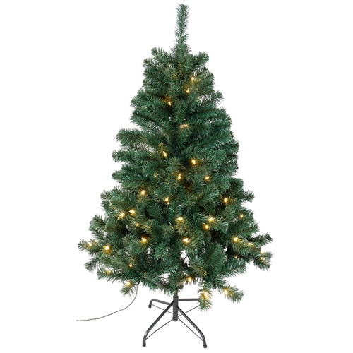 Sheared Tree, 4-1/2 ft H, Noble Fir Family, 110 V, LED Bulb, Clear Light