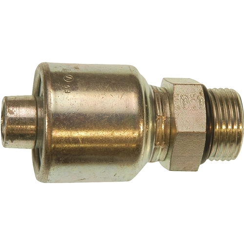 MegaCrimp G25120-0810 Hose Coupling, 7/8-14, Crimp x ORB, Straight Angle, Steel, Zinc