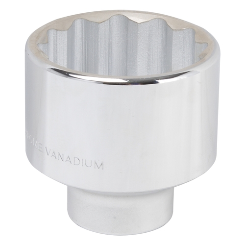 Drive Socket, 60 mm Socket, 3/4 in Drive, 12-Point, Chrome Vanadium Steel, Chrome Silver