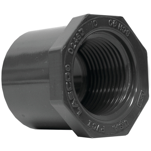 838210BC Reducing Bushing, 1-1/2 x 3/4 in, Spigot, PVC, SCH 80 Schedule