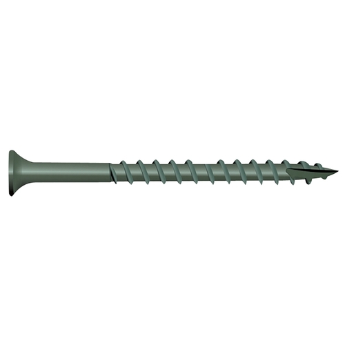 Deck Screw, #9 Thread, 2-1/2 in L, Bugle Head, Star Drive, Type 17 Slash Point, Carbon Steel ProTech-Coated