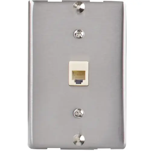 Wall Phone Jack, Silver