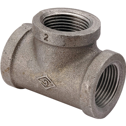 Pipe Tee, 1/2 x 1 x 3/4 in, Threaded, Malleable Iron, SCH 40 Schedule, 300 PSI Pressure