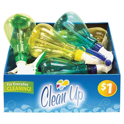 Clean-Up Spray Bottle, 6 oz Capacity, Plastic, Assorted - pack of 16