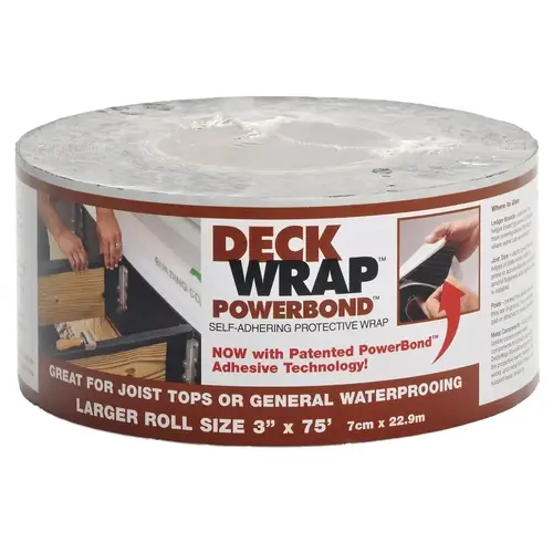 DeckWrap 54103 Power Bond DeckWrap 3 In. X 75 Ft. Deck Flash Barrier Black