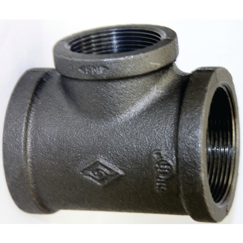 Pipe Tee, 1/2 x 3/4 x 3/4 in, Threaded, Malleable Iron, SCH 40 Schedule, 300 PSI Pressure