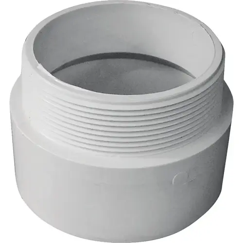 CANPLAS 192874 Pipe Adapter, 4 in, MNPT x Hub, PVC, White