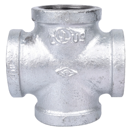 ProSource PPG180-32 Pipe Cross, 1-1/4 in, Female, Malleable Iron, 40 Schedule, 300 psi Pressure Galvanized