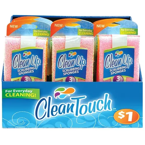 Scrub Sponge, 4-1/2 in L, 3-1/2 in W, 3/4 in Thick - pack of 22