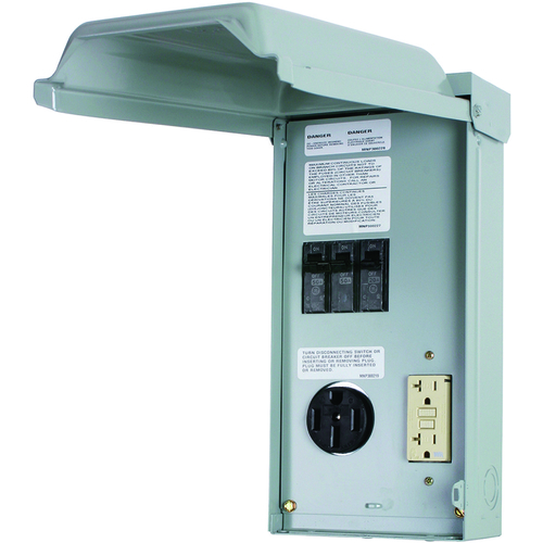 RV Outlet Box, 70 A, 120, 240 V, Surface Mounting