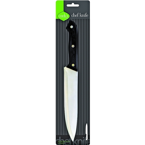 Chef's Knife, Stainless Steel Blade, Black Handle