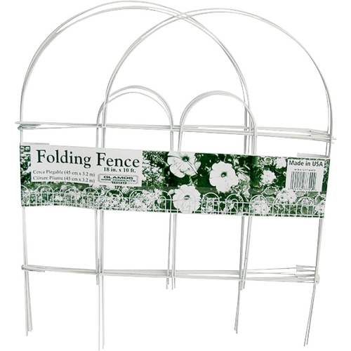 Folding Wire Fence, 8 ft L, 18 in H, White, Powder-Coated - pack of 12