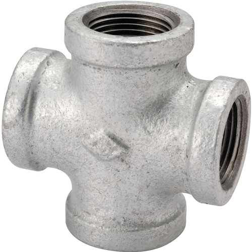 ProSource PPG180-50 Pipe Cross, 2 in, Female, Malleable Iron, 40 Schedule, 300 psi Pressure Galvanized