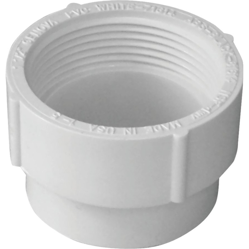 Cleanout Adapter, 3 in, Spigot x FNPT, PVC, White