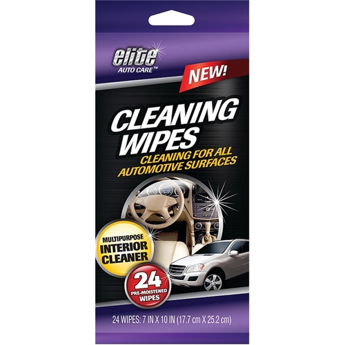 Elite Auto Care 8911 Automotive Wipes, 7 in L, 10 in W, 24-Wipes