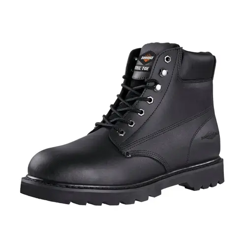 Work Boots, 12, Medium Shoe Last W, Black, Leather Upper, Lace-Up Boots Closure, With Lining Pair