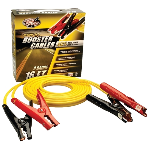 Road Power Booster Cable, 8 AWG Wire, Clamp, Yellow Sheath