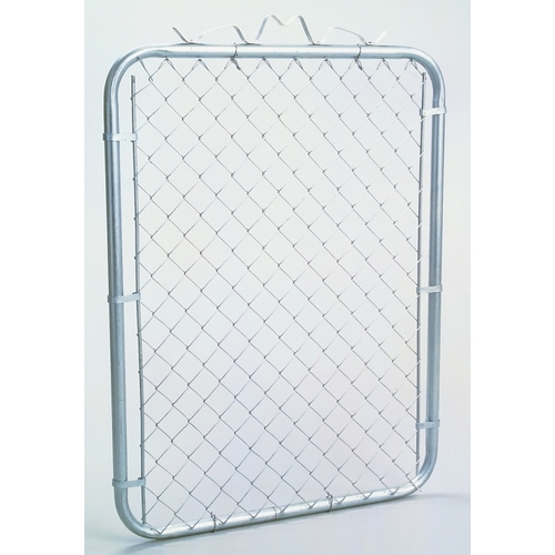 Chain-Link Walk Gate, 48 in H Gate, Steel Frame, Steel Mesh, Silver