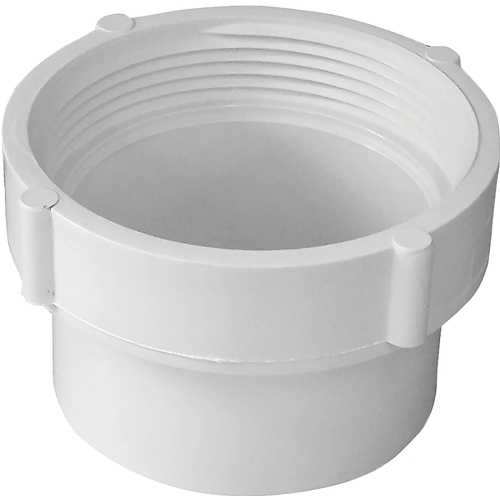 Sewer Pipe Adapter, 3 in, FNPT x Spigot, PVC, White