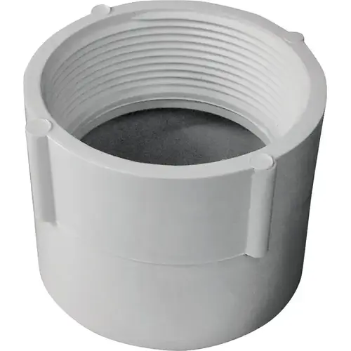 Pipe Adapter, 3 in, FNPT x Hub, PVC, White