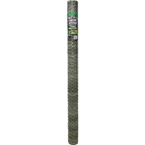 Jackson Wire 12012016 12 01 20 16 Poultry Hex Netting, 25 ft L, 48 in W, 20 Gauge, Hexagonal Mesh, 1 in Mesh, Galvanized