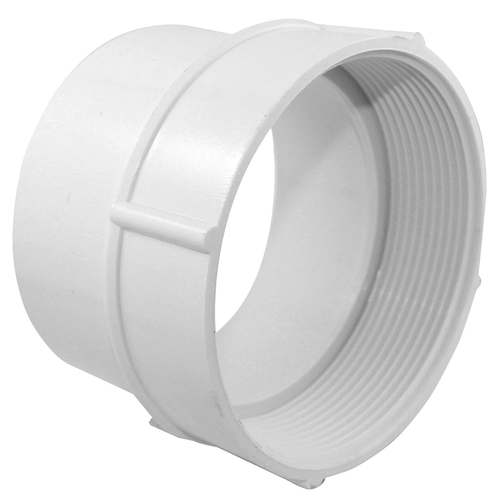 Pipe Adapter, 4 in, FNPT x Hub, PVC, White