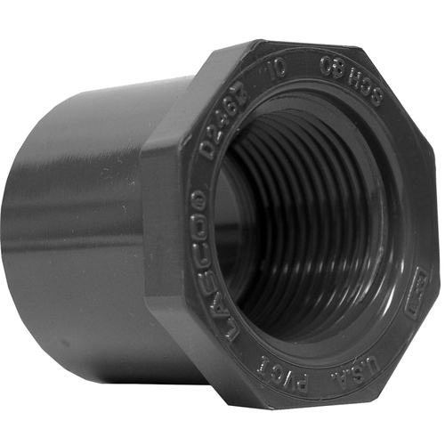 838212BC Reducing Bushing, 1-1/2 x 1-1/4 in, Spigot x Female, PVC, SCH 80 Schedule