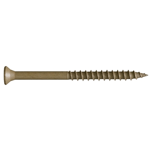 Camo 0356199 Deck Screw, #10 Thread, 3-1/2 in L, Bugle Head, Star Drive, Type 17 Slash Point, Carbon Steel ProTech-Coated