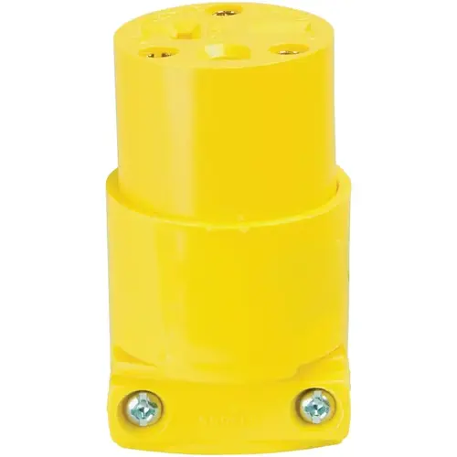 Armored Connector, 2 -Pole, 20 A, 250 VAC, Screw, NEMA: NEMA 6-15R, Yellow