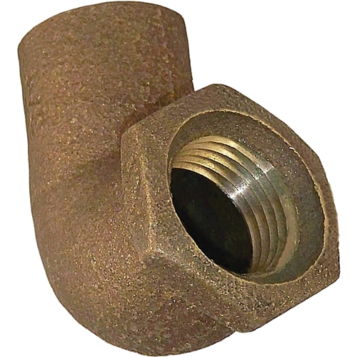 Pipe Elbow, 1/2 x 3/4 in, Sweat x FIP, 90 deg Angle, Copper