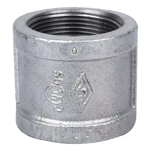 Pipe Coupling, 1-1/2 in, Threaded, Malleable Steel, SCH 40 Schedule, 300 psi Pressure