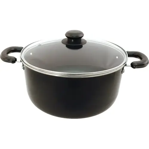 Dutch Oven, 5 qt Capacity, Carbon Steel, Black, Heat-Resistant Handle