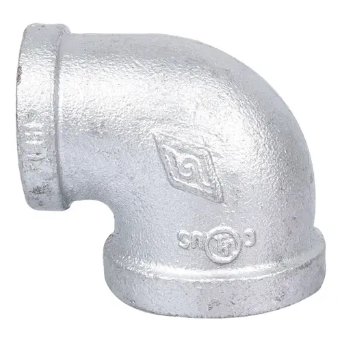 Pipe Elbow, 1 x 3/4 in, Female, 90 deg Angle, Steel, SCH 40 Schedule, 300 psi Pressure